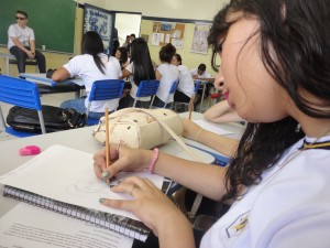 Estudante realiza atividade de acolhimento/créditos: Jéssica Moreira