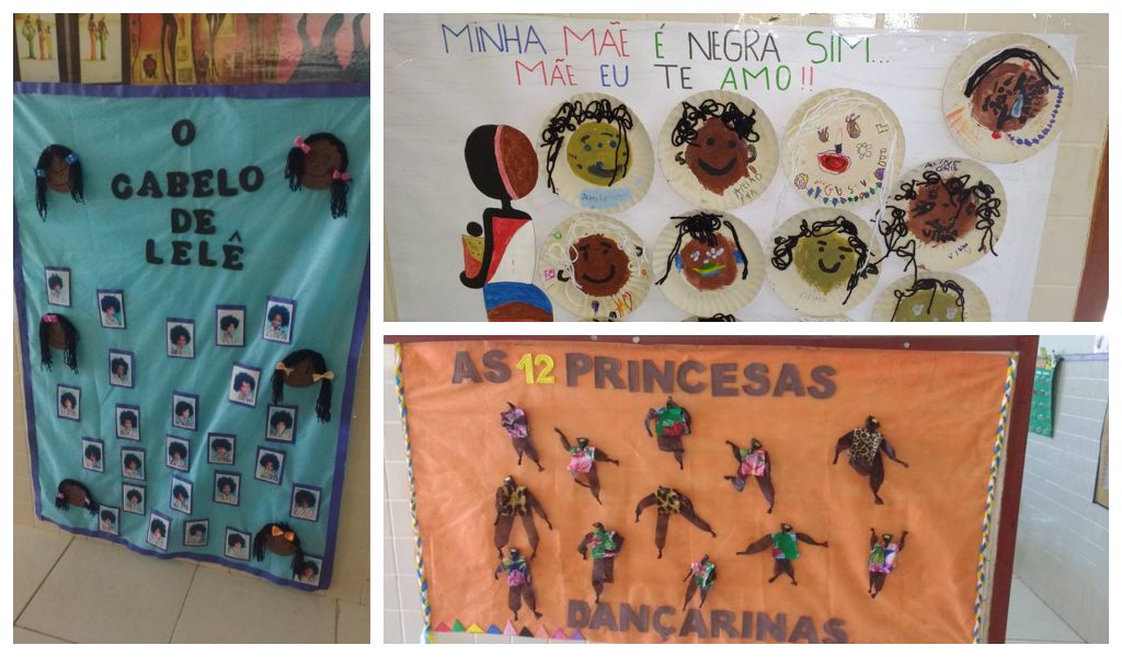 Cartazes na escola quilombola Dona Rosa Geralda da Silveira, educação quilombola