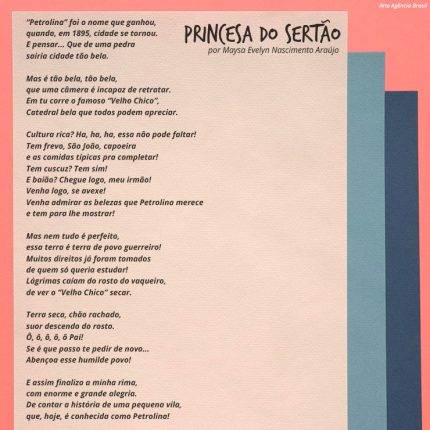 Poema sobre a cidade de Petrolina está entre os selecionados da Olimpíada de língua portuguesa