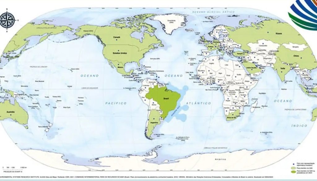 IBGE divulga mapa do mundo com Brasil no centro