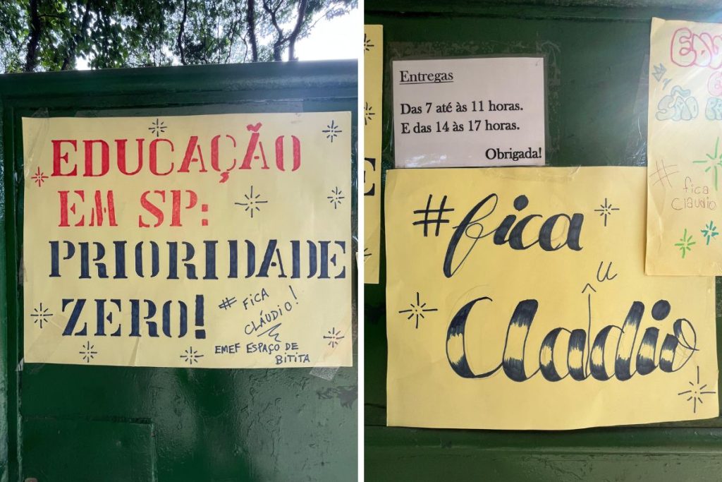 Protesto contra o afastamento do diretor da EMEF Espaço de Bitita